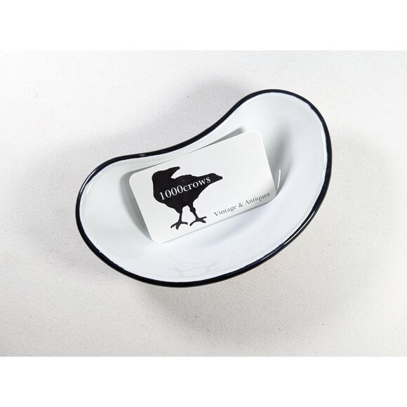 Vintage 1960s GSW Hospital Enameled ware metal dish No 6, kidney shaped white - Picture 8 of 8